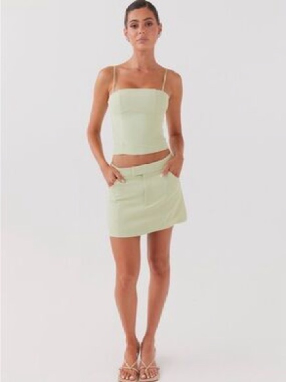 NWT Peppermayo Eliana Suit Mini Skirt, Green Zest, Sz 14